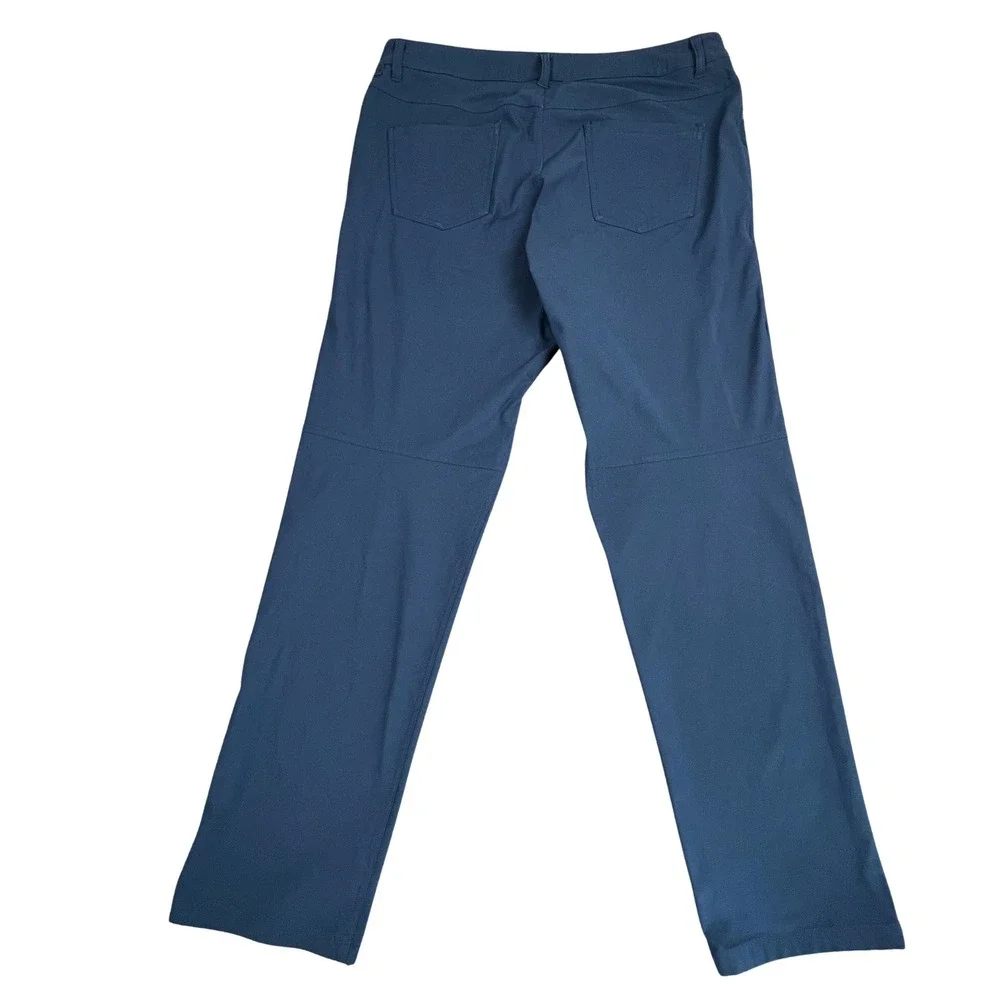Lululemon ABC Pant Relaxed 36x33 Navy Warpstreme Travel 5 Pocket Stretch M5949S
